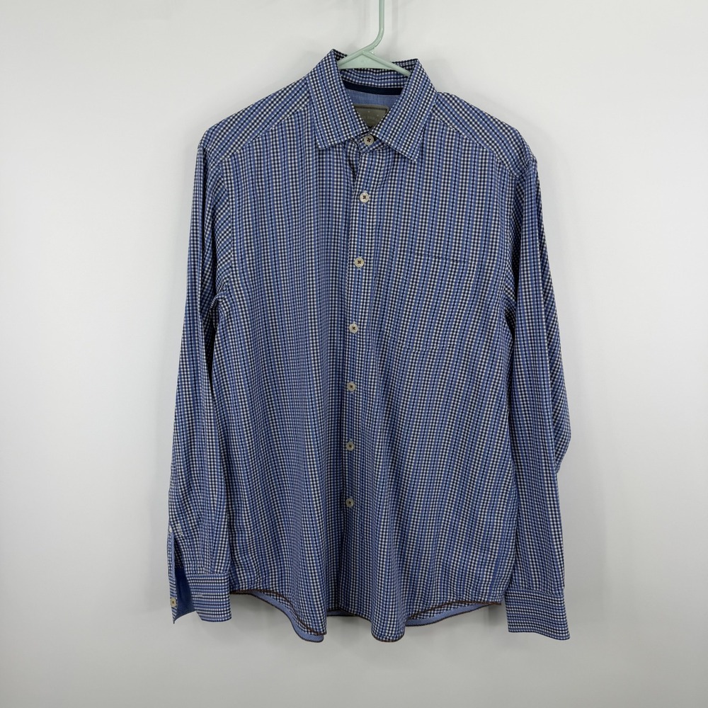 Tommy Bahama Button Down Shirt Men S Blue Long‎ Sleeve Coastal Nautical Preppy